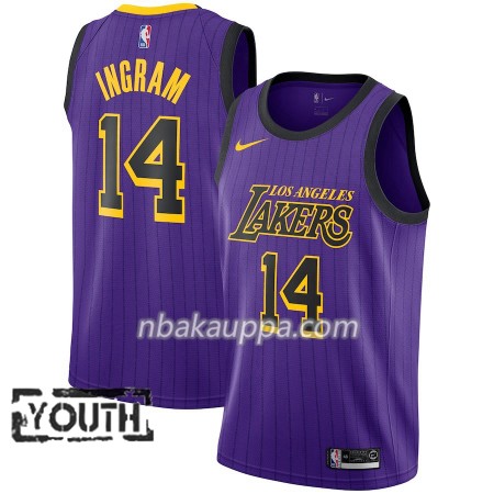 Los Angeles Lakers Brandon Ingram 14 2018-19 Nike City Edition Violetti Pelipaidat Swingman - Lasten